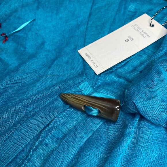 Turquoise & White Knit Sleeveless Vest / Cardigan Women’s Large by Kaktus - Picture 7 of 13